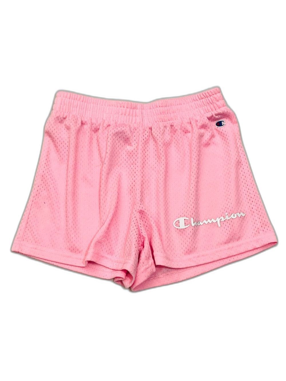 Champion Pink Vibrant Mesh Authentic Athletic Shorts w Script Logo Girls Sz XL
